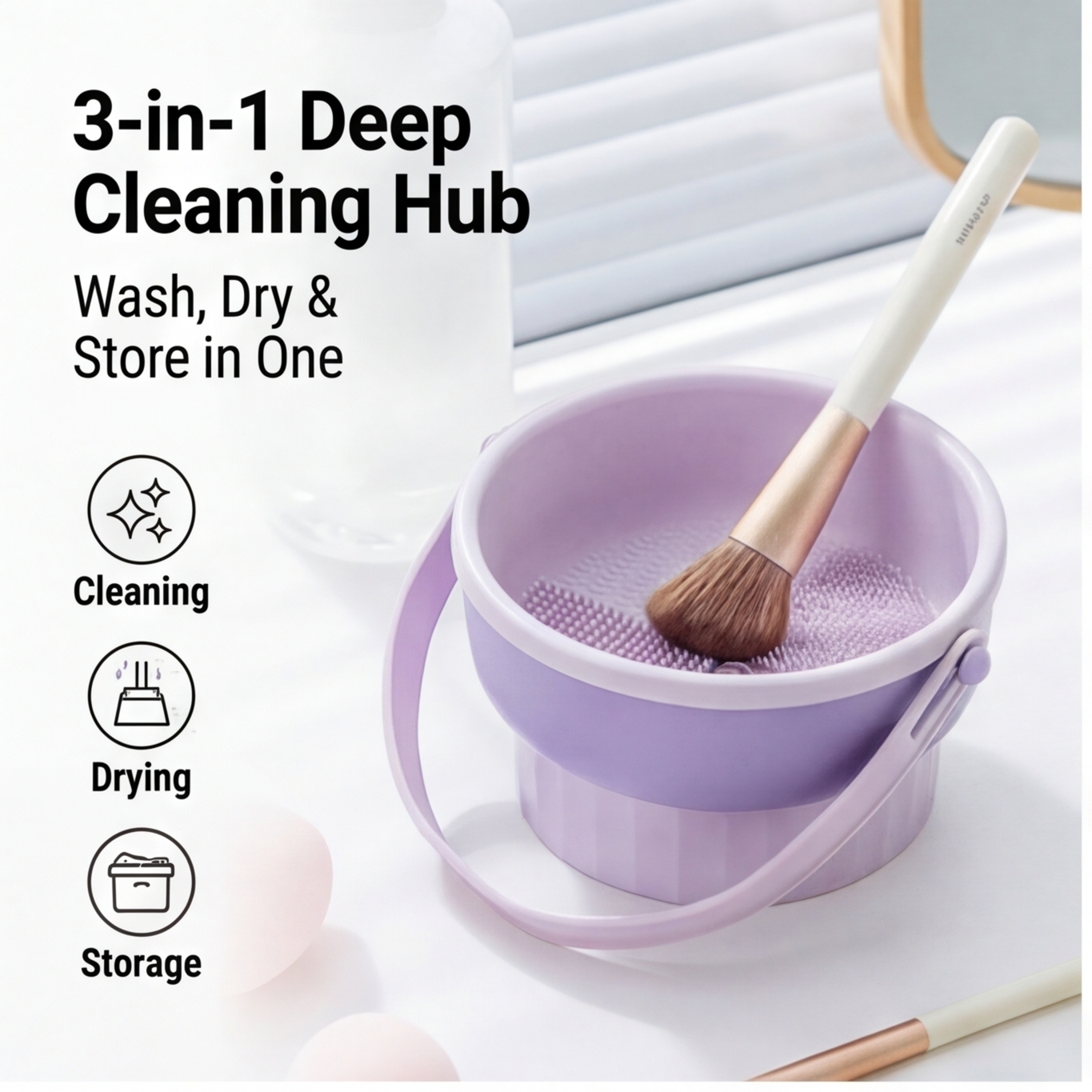 Beauty Makeup Background - Silicone Makeup Brush Cleaning Bowl, Beauty