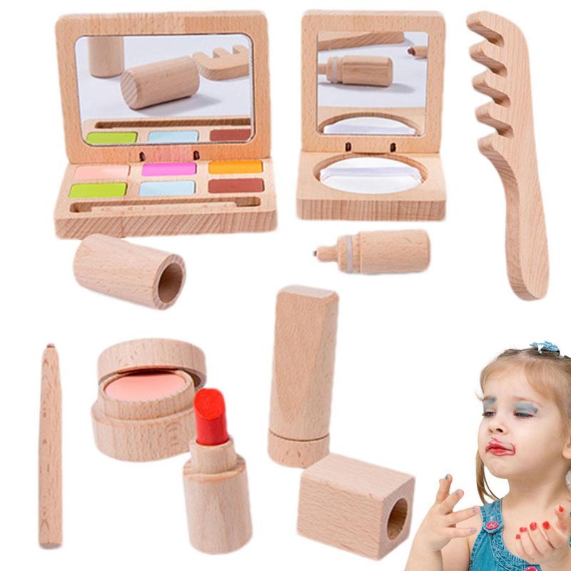 Beauty Makeup Kit For Girls - Toy Makeup Set For Girls Wooden
