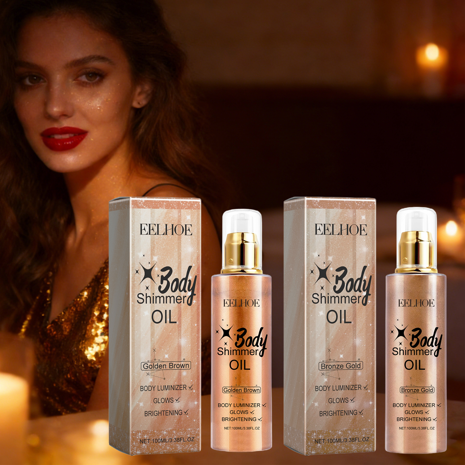 Body Shimmer Lotion - Shimmer Body Oil Long Lasting Shine