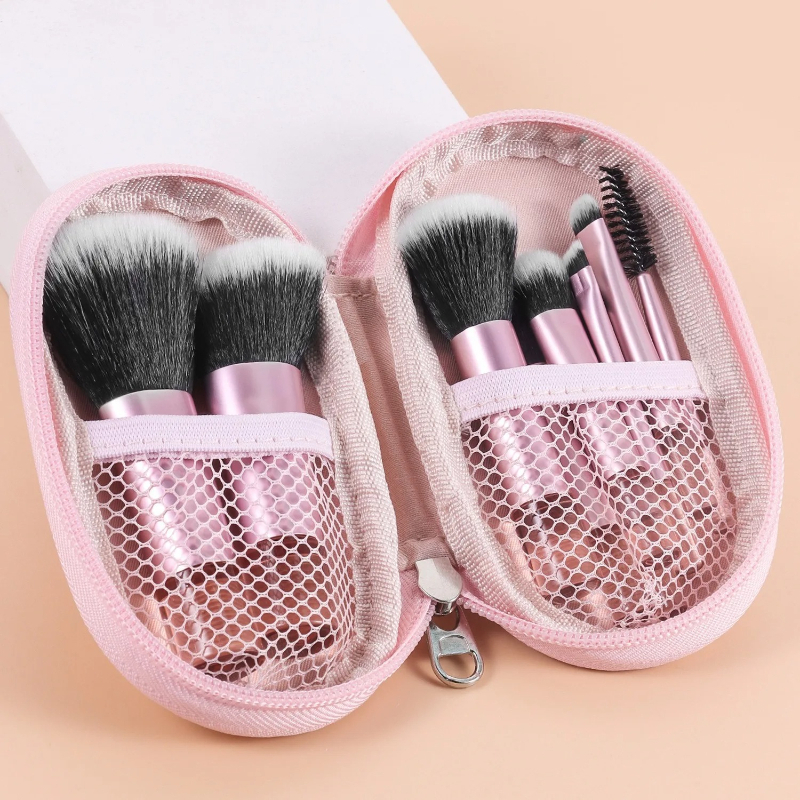 Beauty Makeup Background - 10pcs Pink Portable Makeup Brush Set