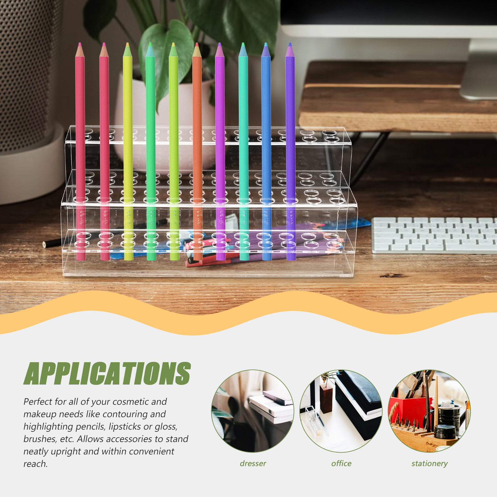 Acrylic Makeup Pen Holder Orga - Lip Liner Pencil reseña y precio