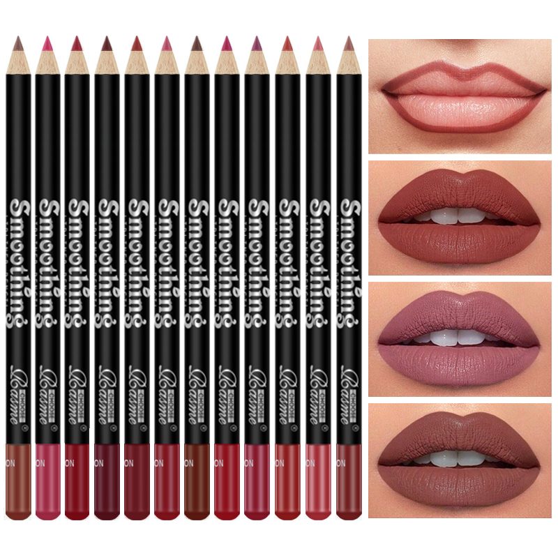 12 Color Nude Matte Lipstick P - Lip Liner Pencil reseña y precio