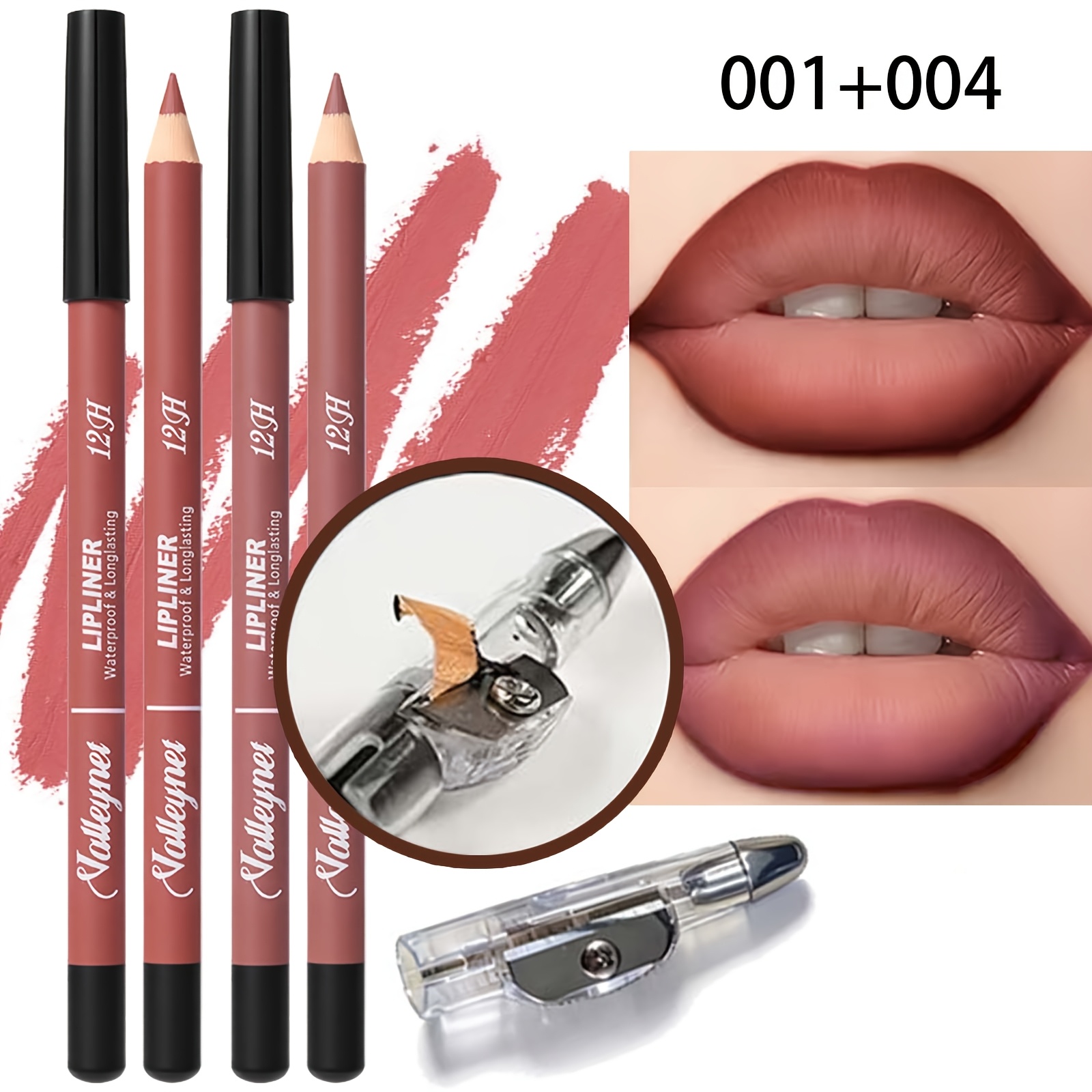 2 Lipliner Pens+1 Pencil Sharp - Lip Liner Pencil reseña y precio