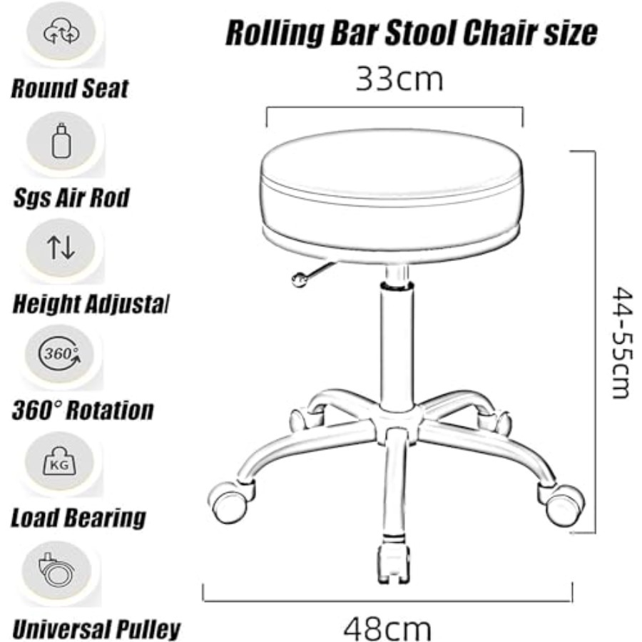 Round Swivel Stool, Modern Bea - Beauty Lab Makeup reseña y precio