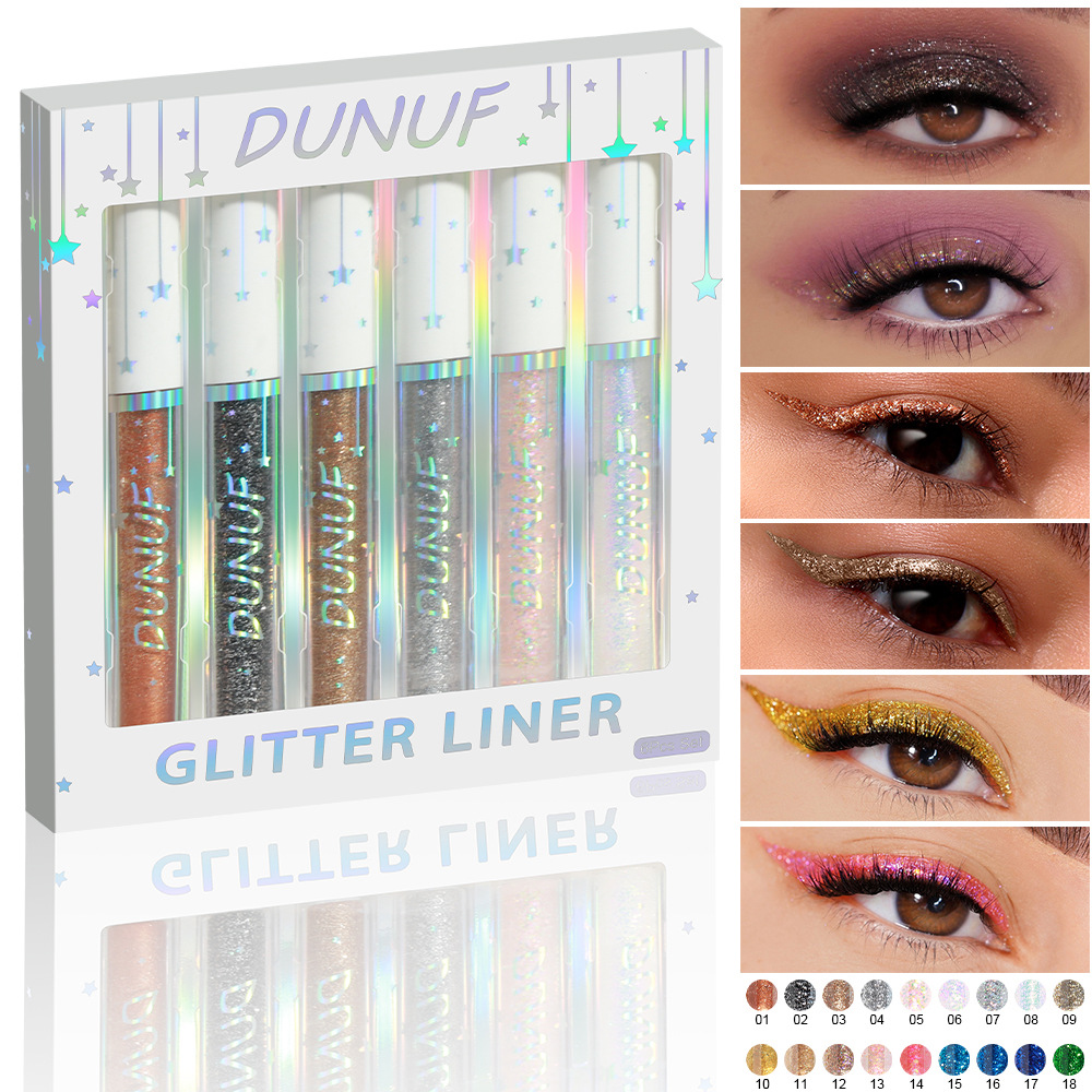 6 Pcs Glitter Eyeliner Set Gol - Beauty Makeup Events reseña y precio