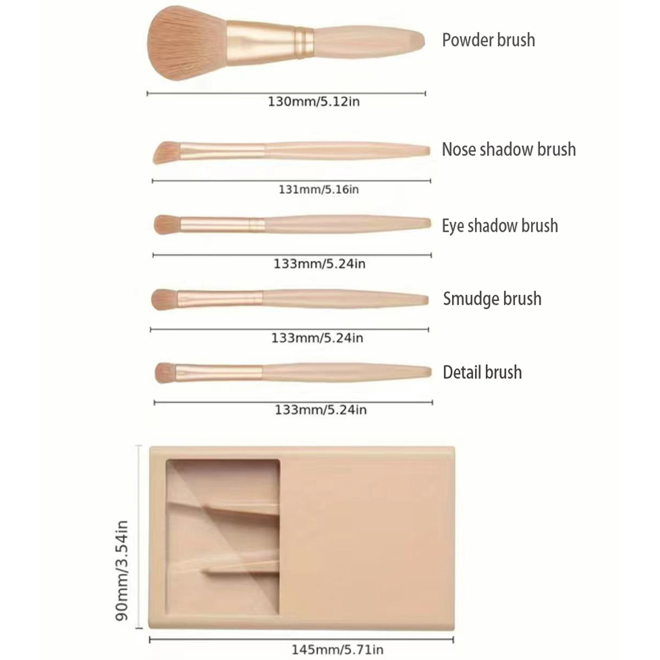 5pcs Cosmetic Brush Kit With M - Beauty Makeup Background reseña y precio