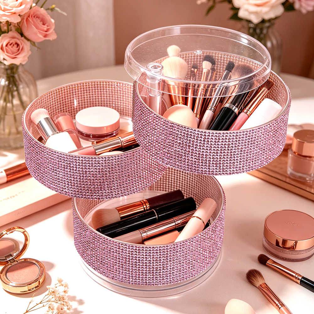 3-Layer Rotating Rhinestone Ma - Eyeshadow Palette reseña y precio
