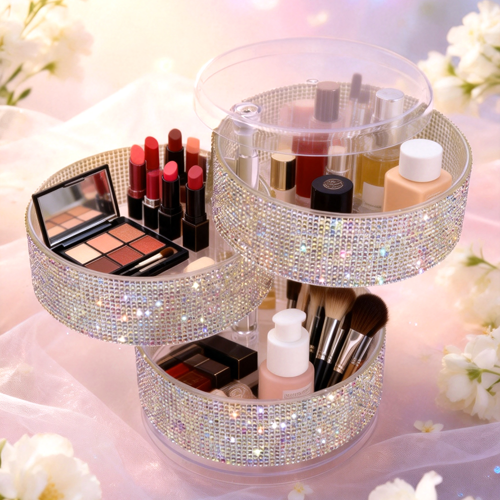 3-Layer Rotating Rhinestone Ma - Eyeshadow Palette reseña y precio