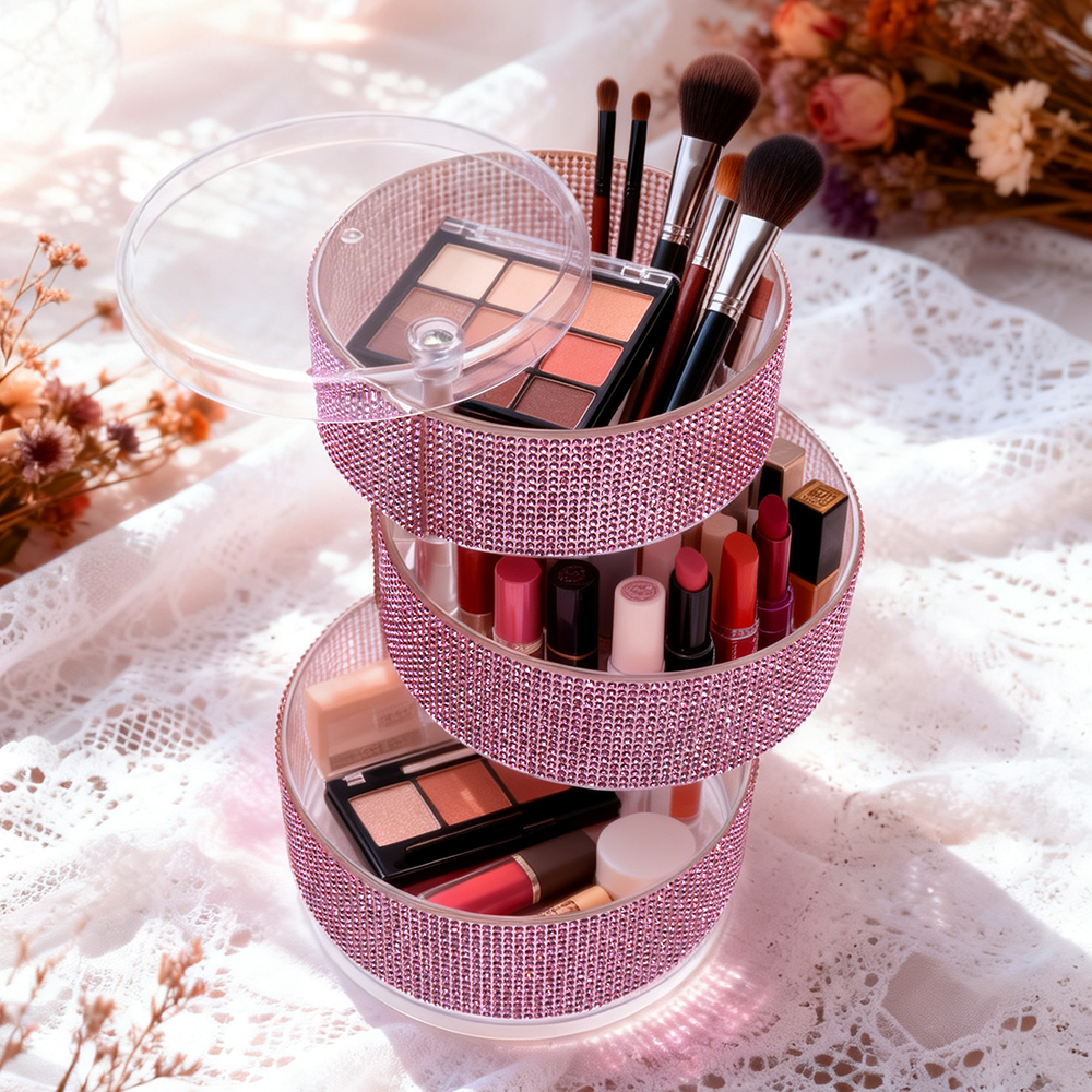 3-Layer Rotating Rhinestone Ma - Eyeshadow Palette reseña y precio