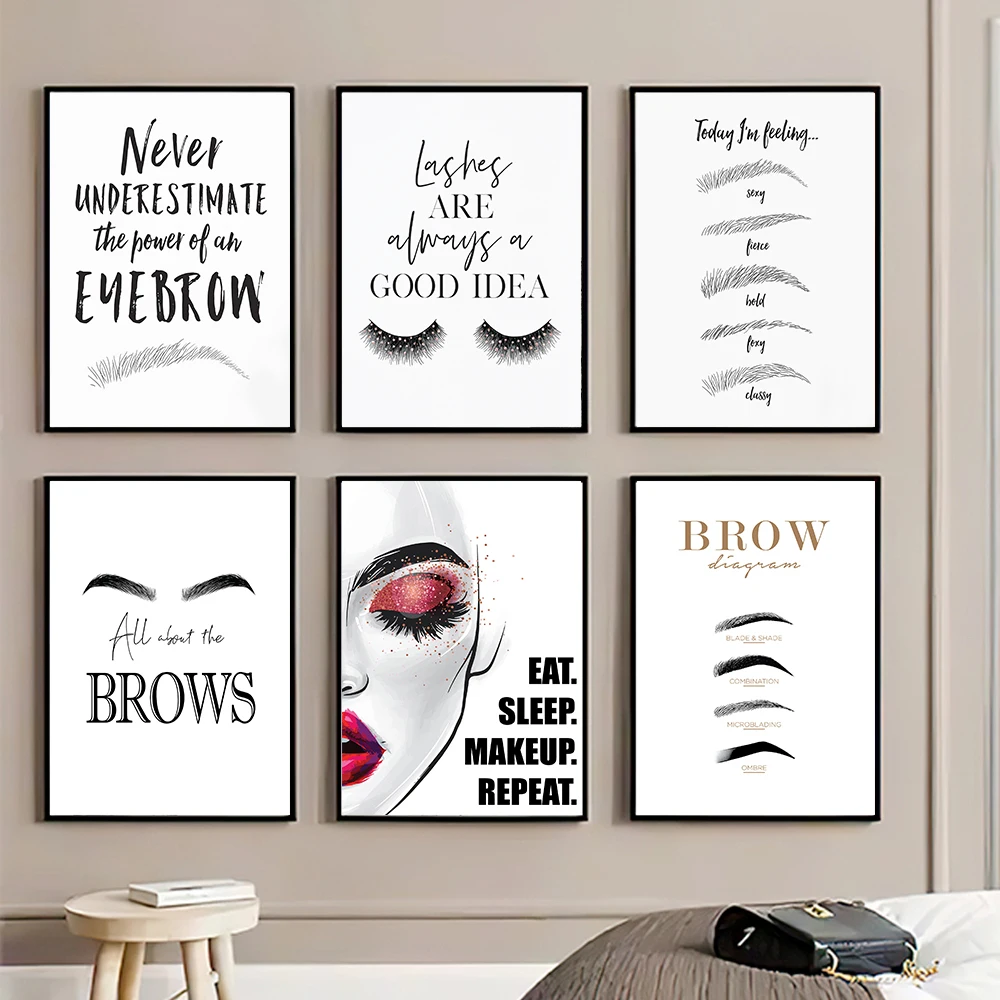 Fashion MakeUp Canvas Painting - Makeup Is Beauty Quotes reseña y precio