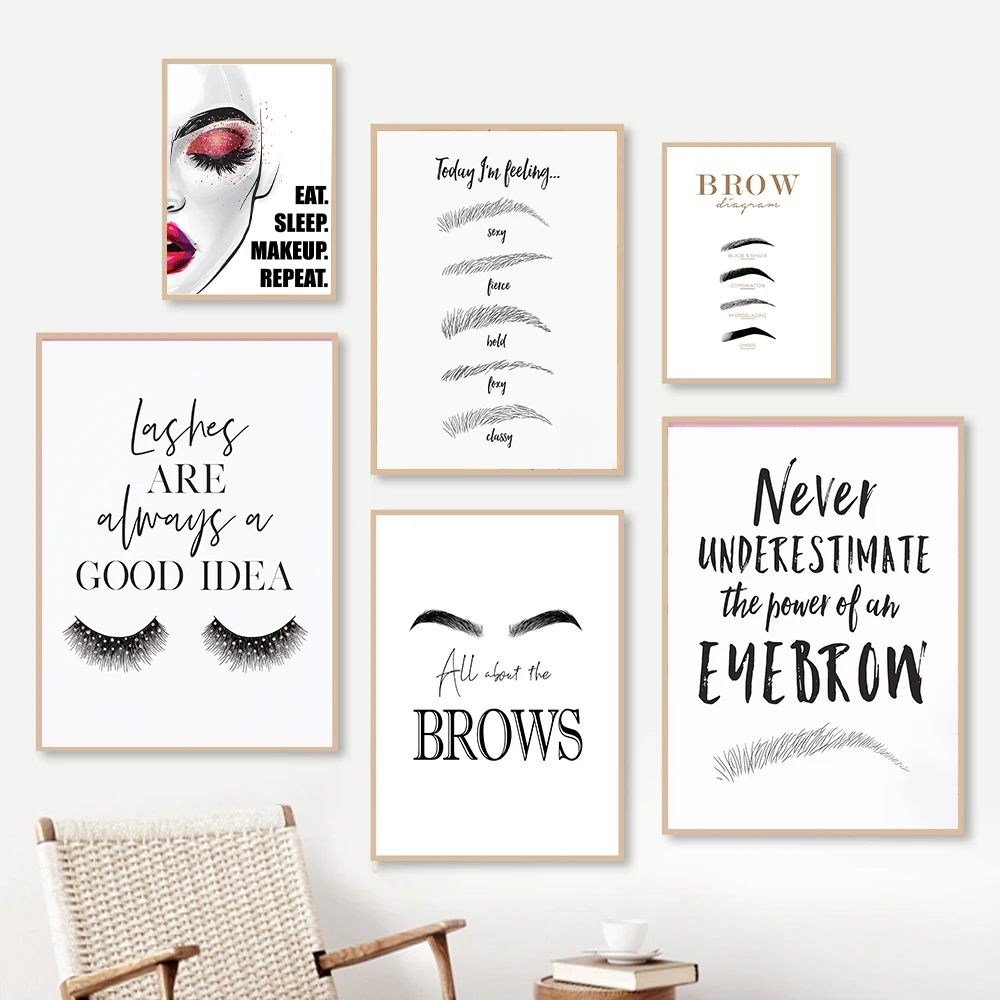 Fashion MakeUp Canvas Painting - Makeup Is Beauty Quotes reseña y precio