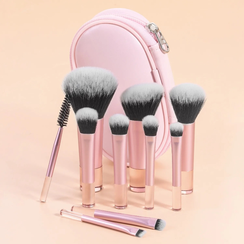 10pcs Pink Portable Makeup Bru - Beauty Makeup Background reseña y precio
