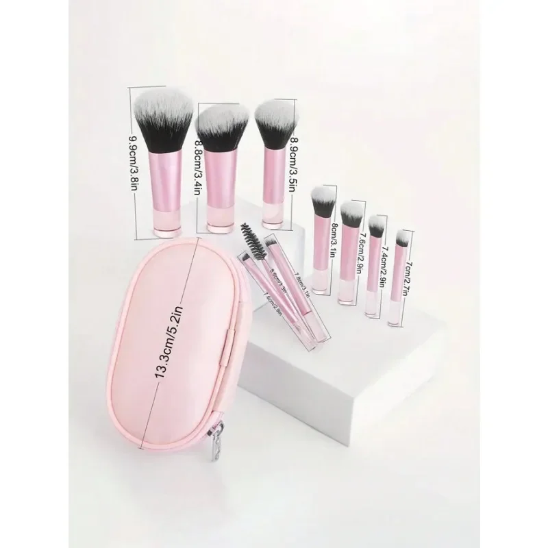 10pcs Pink Portable Makeup Bru - Beauty Makeup Background reseña y precio