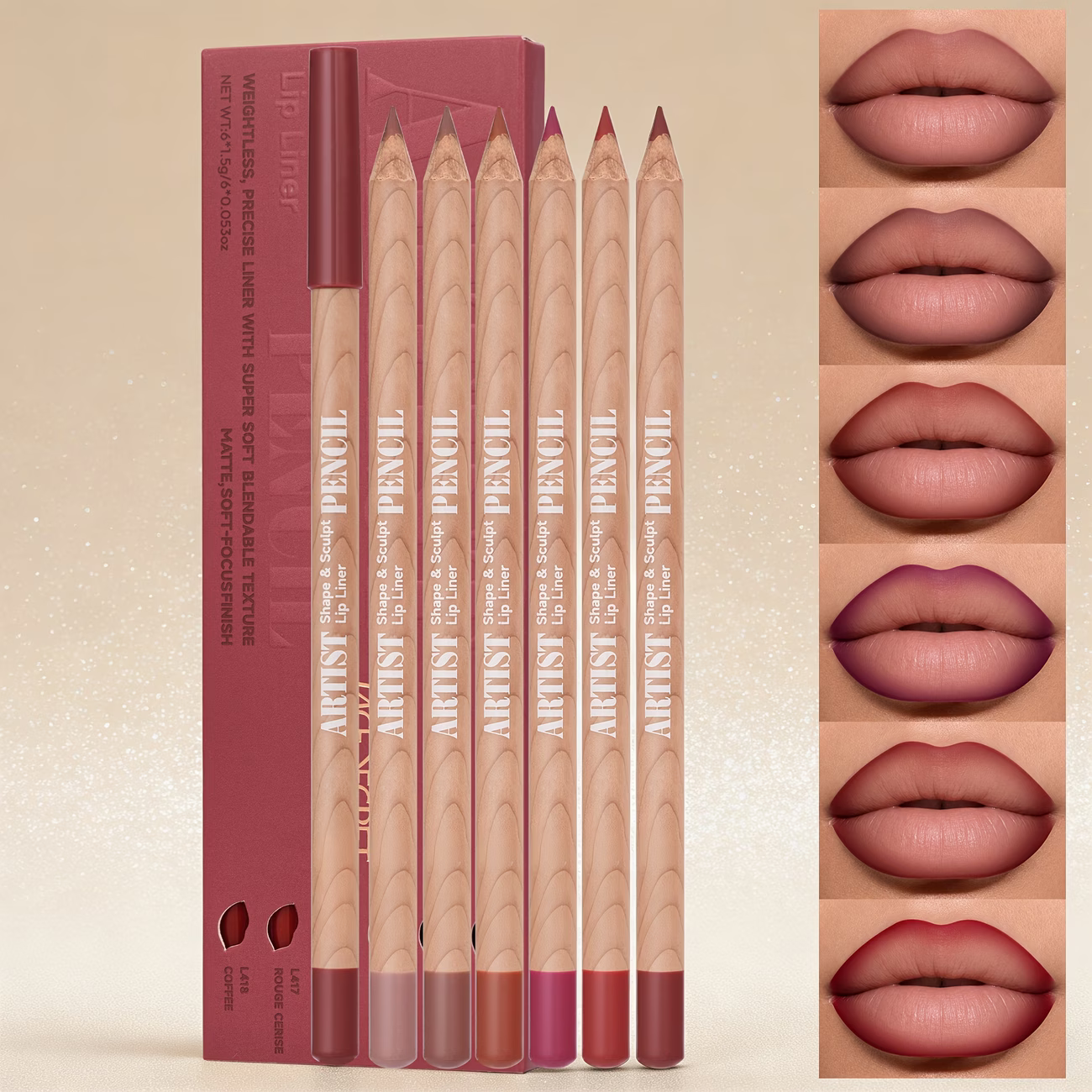 FACE SECRET 6pcs Velvet Matte  - Lip Liner Pencil reseña y precio