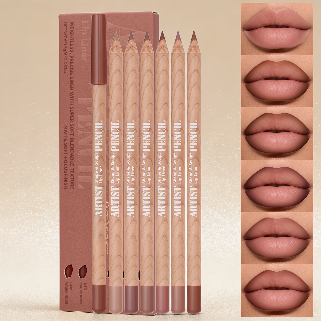FACE SECRET 6pcs Velvet Matte  - Lip Liner Pencil reseña y precio